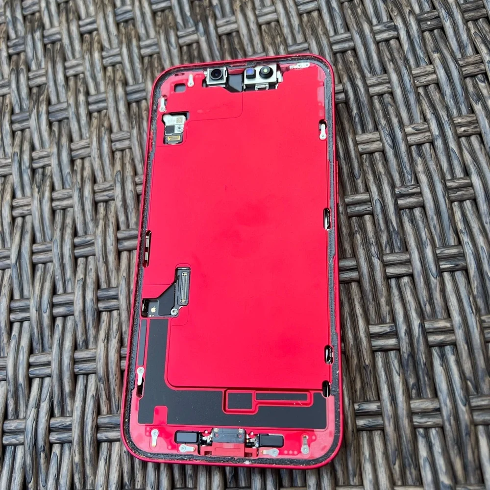 iPhone 14 Red Back Frame Housing OEM Original Replacement W Small Parts Grade AB